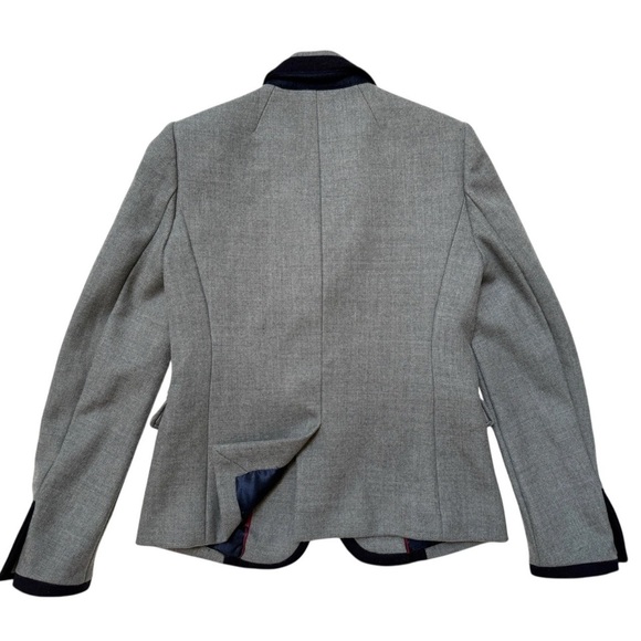 J.Crew Schoolboy Tipped Wool Blazer Academia Old Money Graphite Sz 4 Gray - Picture 6 of 12